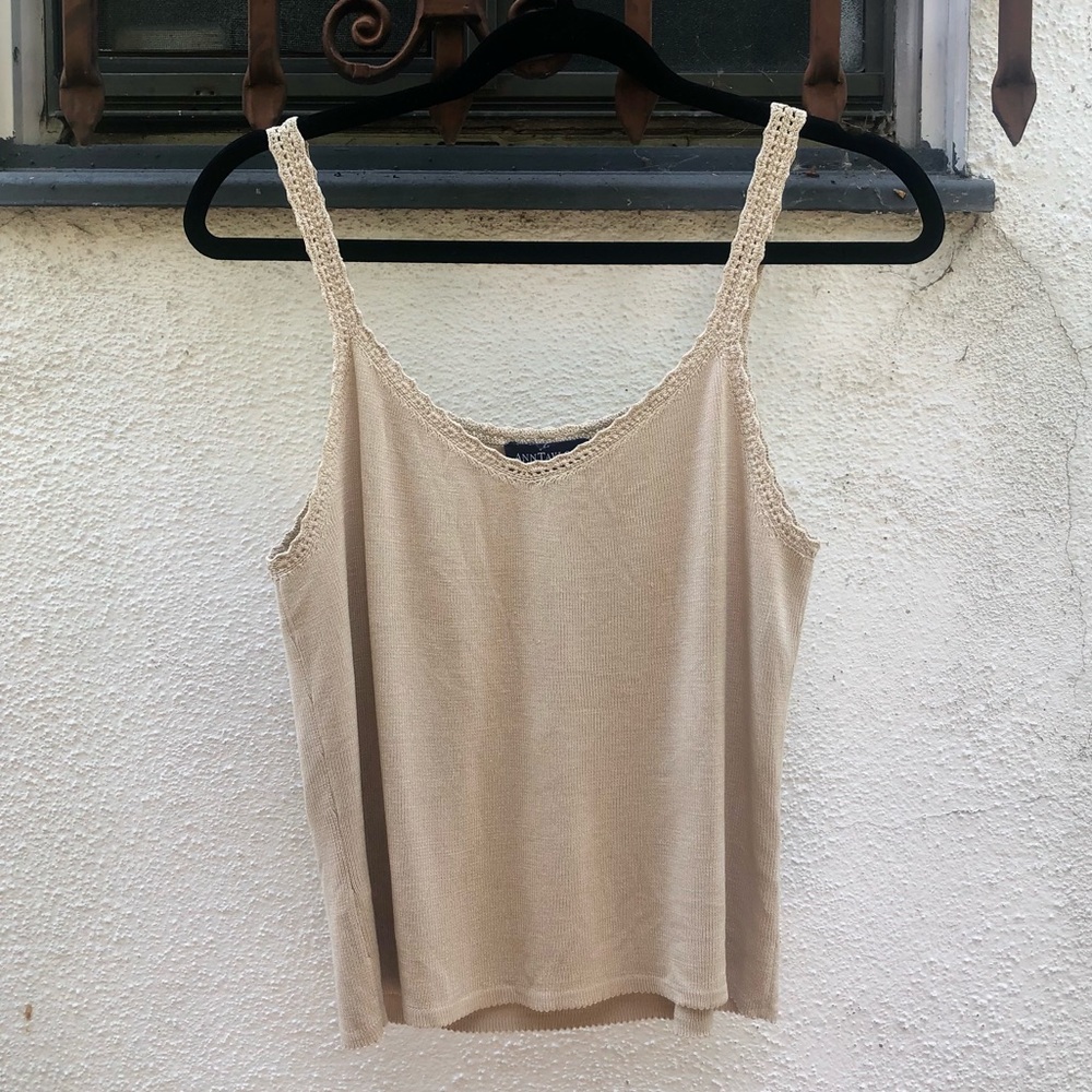 Vintage Tank with Crochet Straps